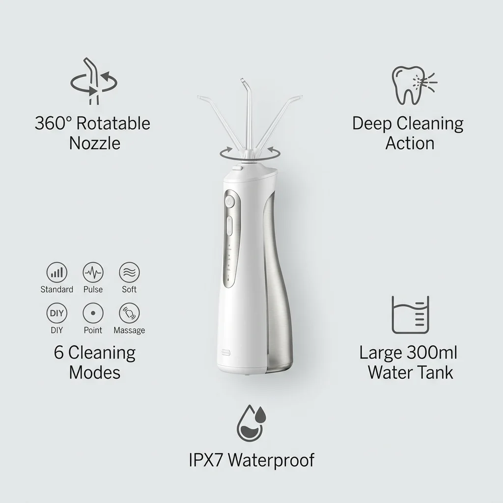 NEW07 Rotatable Water Flosser